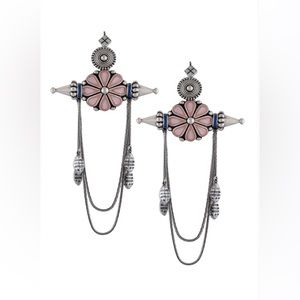 Ethnic Oxidized Silver Earrings